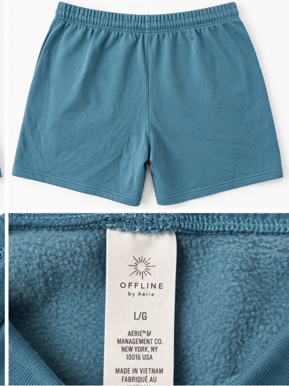 aerie Teal Fleece-Lined Athletic Shorts